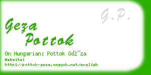 geza pottok business card